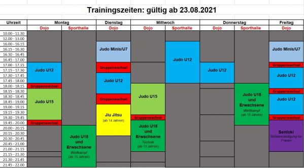 Trainingsplan ab 23.8.21